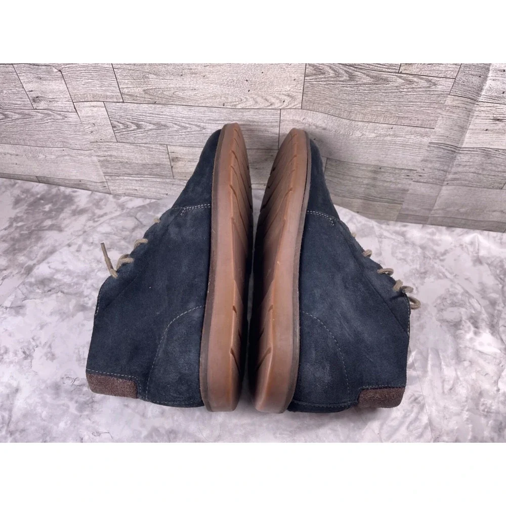 Clarks Bushacre Blue Suede Chukka Boots Mens 9.5M Lace Up Career Work Shoes